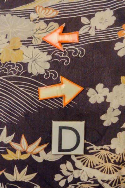 画像18: P0120B 女性用 羽織   シルク（正絹） 深い藤色,  菊 【中古】【USED】【リサイクル】 ★★☆☆☆【P0120B】 (18)