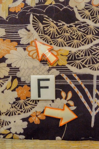 画像20: P0120B 女性用 羽織   シルク（正絹） 深い藤色,  菊 【中古】【USED】【リサイクル】 ★★☆☆☆【P0120B】 (20)