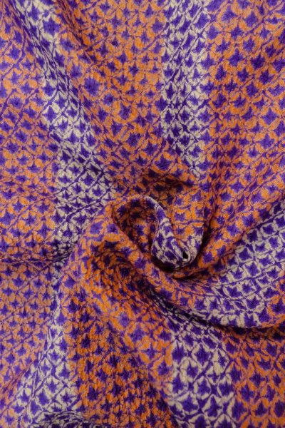 画像11: P0120C 女性用 羽織   シルク（正絹） 深い珊瑚色,  チェック柄 【中古】【USED】【リサイクル】 ★★★★☆【P0120C】 (11)