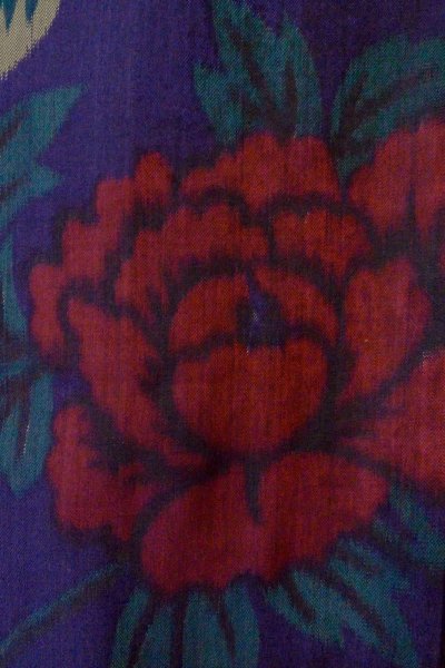 画像5: P0120F 女性用 羽織   シルク（正絹） 深い紫色,  ぼたん 【中古】【USED】【リサイクル】 ★★☆☆☆【P0120F】 (5)