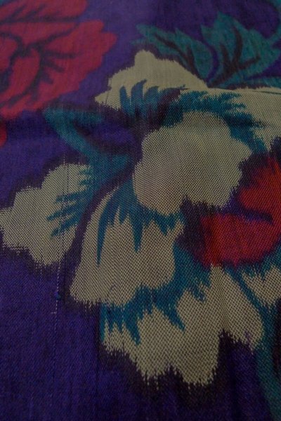 画像9: P0120F 女性用 羽織   シルク（正絹） 深い紫色,  ぼたん 【中古】【USED】【リサイクル】 ★★☆☆☆【P0120F】 (9)