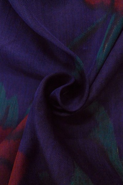 画像11: P0120F 女性用 羽織   シルク（正絹） 深い紫色,  ぼたん 【中古】【USED】【リサイクル】 ★★☆☆☆【P0120F】 (11)