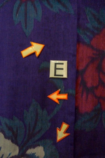 画像18: P0120F 女性用 羽織   シルク（正絹） 深い紫色,  ぼたん 【中古】【USED】【リサイクル】 ★★☆☆☆【P0120F】 (18)