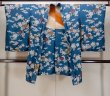 画像1: P0120G 女性用 羽織   シルク（正絹） 灰色がかった青,  ぼたん 【中古】【USED】【リサイクル】 ★★☆☆☆【P0120G】 (1)