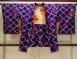 画像1: P0120J 女性用 羽織   シルク（正絹） 深い紫色,  菱 【中古】【USED】【リサイクル】 ★★★☆☆【P0120J】 (1)
