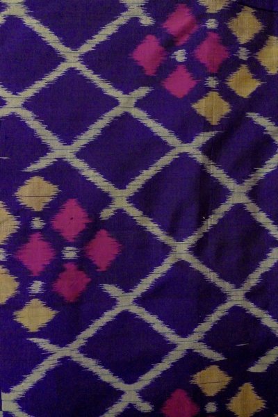 画像3: P0120J 女性用 羽織   シルク（正絹） 深い紫色,  菱 【中古】【USED】【リサイクル】 ★★★☆☆【P0120J】 (3)