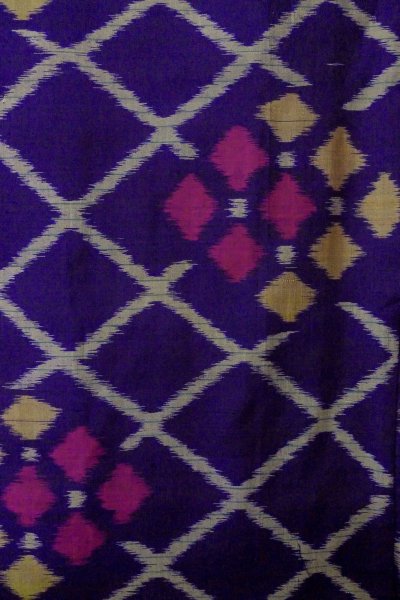 画像4: P0120J 女性用 羽織   シルク（正絹） 深い紫色,  菱 【中古】【USED】【リサイクル】 ★★★☆☆【P0120J】 (4)