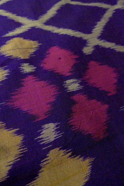 画像8: P0120J 女性用 羽織   シルク（正絹） 深い紫色,  菱 【中古】【USED】【リサイクル】 ★★★☆☆【P0120J】 (8)