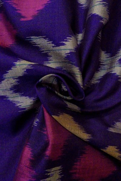 画像11: P0120J 女性用 羽織   シルク（正絹） 深い紫色,  菱 【中古】【USED】【リサイクル】 ★★★☆☆【P0120J】 (11)