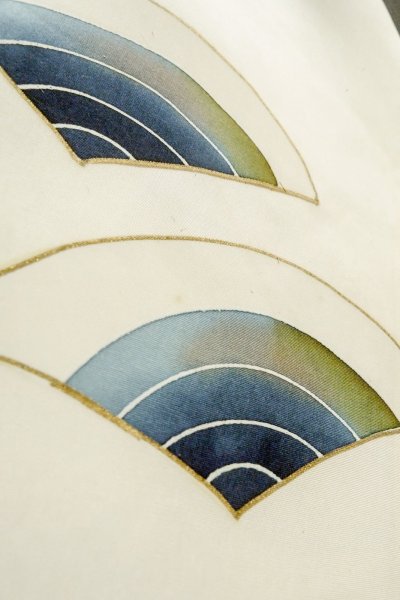 画像12: P0123A 男性用 男の子用着物   シルク（正絹） 黒,  松/松葉 【中古】【USED】【リサイクル】 ★★★☆☆【P0123A】 (12)