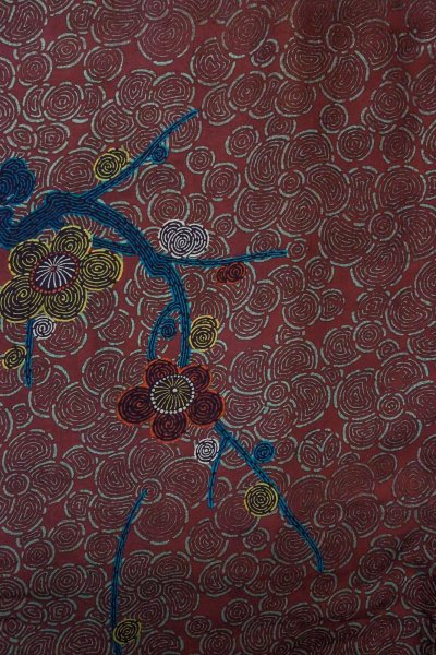 画像4: P0123C 女性用 羽織   シルク（正絹） 赤み紫色,  梅 【中古】【USED】【リサイクル】 ★☆☆☆☆【P0123C】 (4)