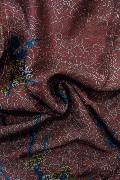 画像12: P0123C 女性用 羽織   シルク（正絹） 赤み紫色,  梅 【中古】【USED】【リサイクル】 ★☆☆☆☆【P0123C】 (12)