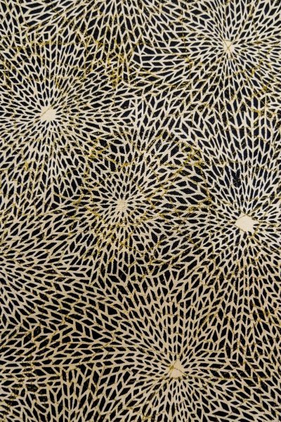 画像5: P0123D 女性用 羽織   シルク（正絹） 黒,  花 【中古】【USED】【リサイクル】 ★★★★☆【P0123D】 (5)