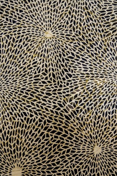 画像7: P0123D 女性用 羽織   シルク（正絹） 黒,  花 【中古】【USED】【リサイクル】 ★★★★☆【P0123D】 (7)