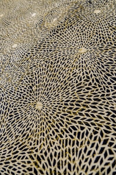 画像9: P0123D 女性用 羽織   シルク（正絹） 黒,  花 【中古】【USED】【リサイクル】 ★★★★☆【P0123D】 (9)