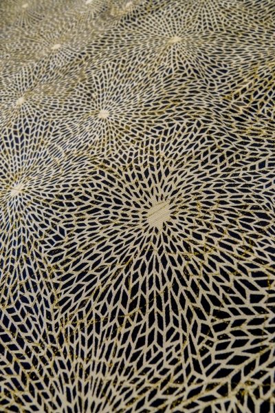 画像10: P0123D 女性用 羽織   シルク（正絹） 黒,  花 【中古】【USED】【リサイクル】 ★★★★☆【P0123D】 (10)