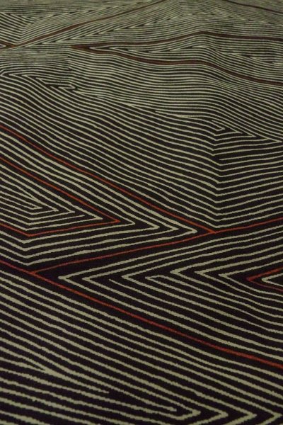 画像9: P0123I 女性用 羽織   シルク（正絹） 黒,  三角 【中古】【USED】【リサイクル】 ★★★☆☆【P0123I】 (9)