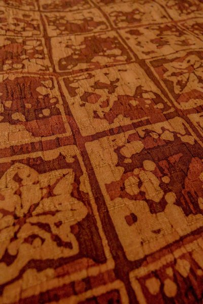 画像10: P0123J 女性用 羽織   シルク（正絹） 深い橙色,  もみじ 【中古】【USED】【リサイクル】 ★★★★☆【P0123J】 (10)