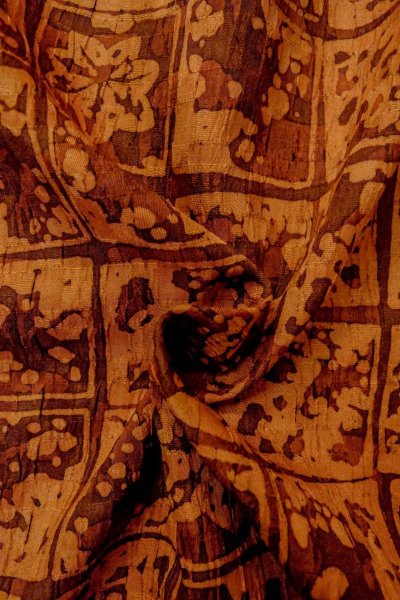 画像11: P0123J 女性用 羽織   シルク（正絹） 深い橙色,  もみじ 【中古】【USED】【リサイクル】 ★★★★☆【P0123J】 (11)