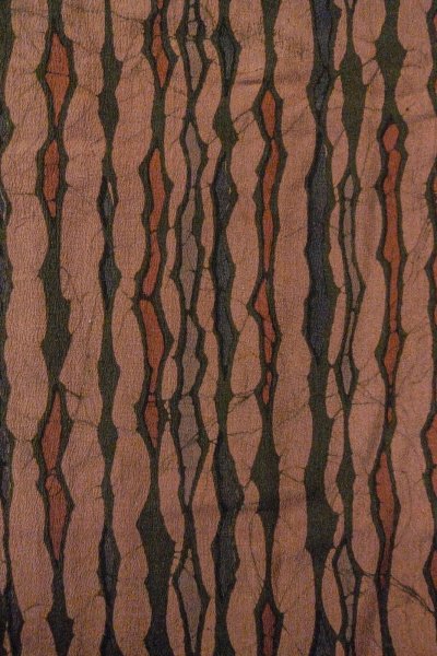 画像4: P0123L 女性用 羽織   シルク（正絹） 灰色がかったえんじ,  氷割 【中古】【USED】【リサイクル】 ★★★☆☆【P0123L】 (4)