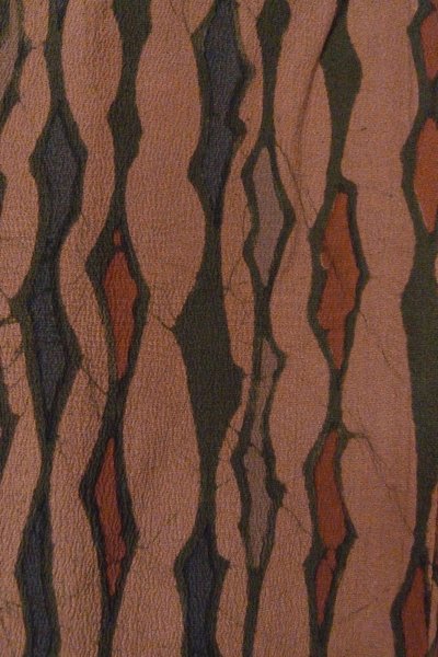 画像6: P0123L 女性用 羽織   シルク（正絹） 灰色がかったえんじ,  氷割 【中古】【USED】【リサイクル】 ★★★☆☆【P0123L】 (6)