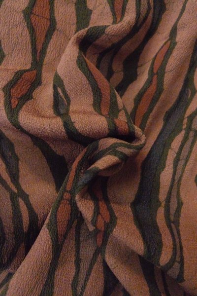 画像12: P0123L 女性用 羽織   シルク（正絹） 灰色がかったえんじ,  氷割 【中古】【USED】【リサイクル】 ★★★☆☆【P0123L】 (12)