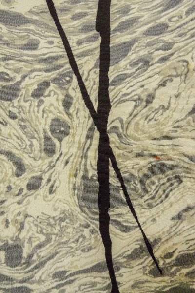 画像6: P0123M 女性用 羽織   シルク（正絹） 灰色,  もみじ 【中古】【USED】【リサイクル】 ★★☆☆☆【P0123M】 (6)