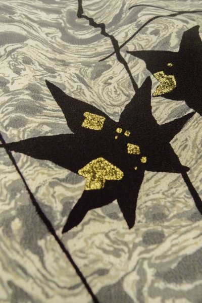 画像8: P0123M 女性用 羽織   シルク（正絹） 灰色,  もみじ 【中古】【USED】【リサイクル】 ★★☆☆☆【P0123M】 (8)