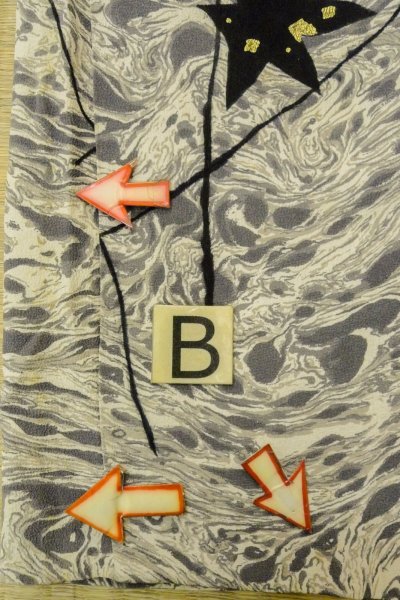 画像15: P0123M 女性用 羽織   シルク（正絹） 灰色,  もみじ 【中古】【USED】【リサイクル】 ★★☆☆☆【P0123M】 (15)