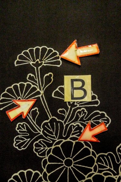 画像15: P0123N 女性用 羽織   シルク（正絹） 黒,  菊 【中古】【USED】【リサイクル】 ★★☆☆☆【P0123N】 (15)