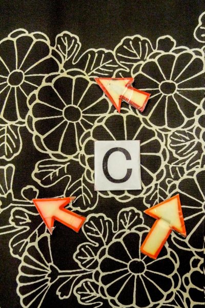 画像16: P0123N 女性用 羽織   シルク（正絹） 黒,  菊 【中古】【USED】【リサイクル】 ★★☆☆☆【P0123N】 (16)