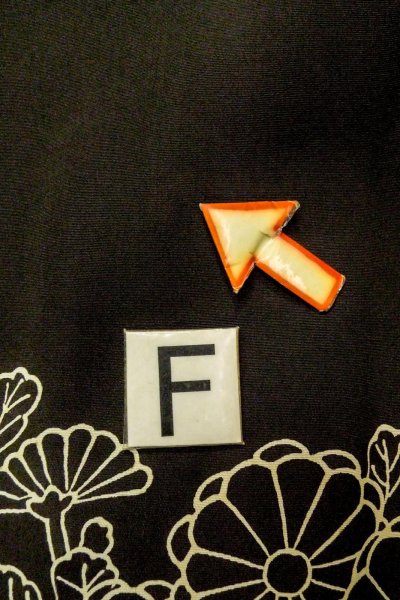 画像19: P0123N 女性用 羽織   シルク（正絹） 黒,  菊 【中古】【USED】【リサイクル】 ★★☆☆☆【P0123N】 (19)