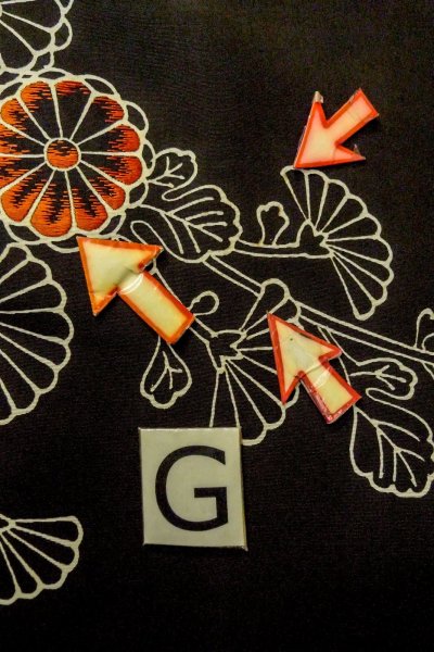 画像20: P0123N 女性用 羽織   シルク（正絹） 黒,  菊 【中古】【USED】【リサイクル】 ★★☆☆☆【P0123N】 (20)