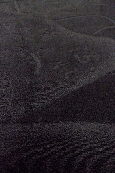 画像10: P0123O 女性用 羽織   シルク（正絹） 黒,  【中古】【USED】【リサイクル】 ★★★☆☆【P0123O】 (10)