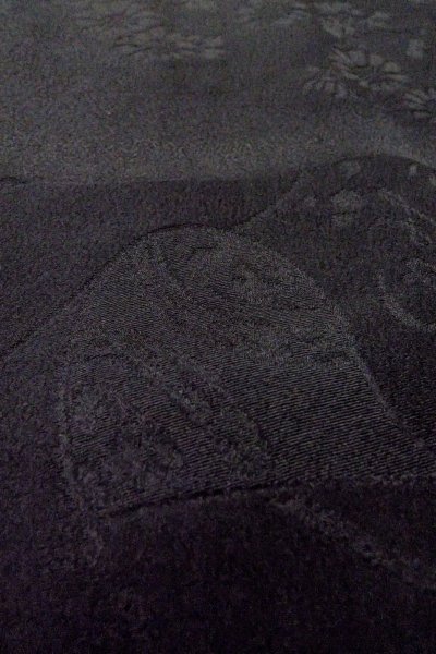 画像11: P0123O 女性用 羽織   シルク（正絹） 黒,  【中古】【USED】【リサイクル】 ★★★☆☆【P0123O】 (11)