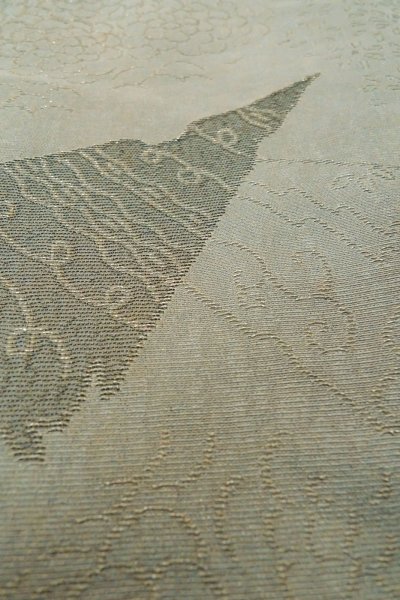 画像10: P0123P 女性用 羽織   シルク（正絹） 薄い青み灰色,  【中古】【USED】【リサイクル】 ★★☆☆☆【P0123P】 (10)