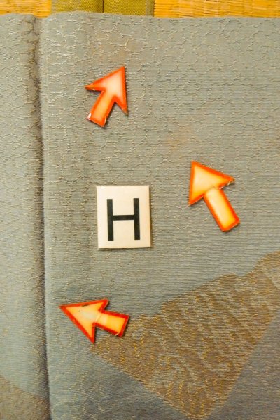 画像22: P0123P 女性用 羽織   シルク（正絹） 薄い青み灰色,  【中古】【USED】【リサイクル】 ★★☆☆☆【P0123P】 (22)