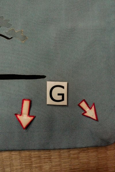 画像20: P0123Q 女性用 羽織   シルク（正絹） 灰色がかった水色,  草 【中古】【USED】【リサイクル】 ★★☆☆☆【P0123Q】 (20)