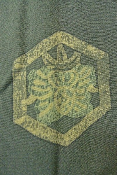 画像6: P0123S 女性用 羽織   シルク（正絹） 深い水色,  花 【中古】【USED】【リサイクル】 ★★☆☆☆【P0123S】 (6)