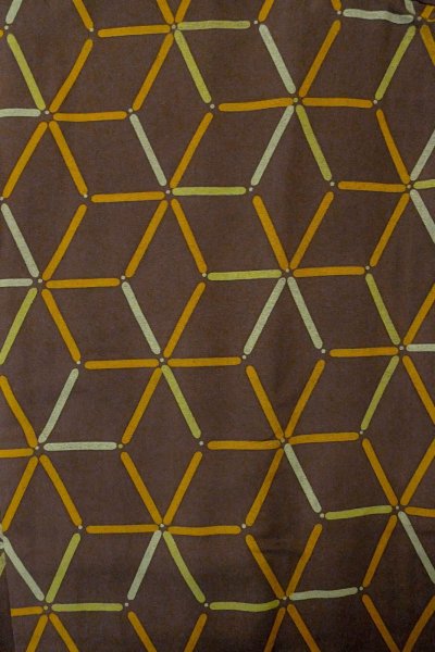 画像3: P0123T 女性用 羽織   シルク（正絹） 茶色,  麻の葉 【中古】【USED】【リサイクル】 ★★★☆☆【P0123T】 (3)