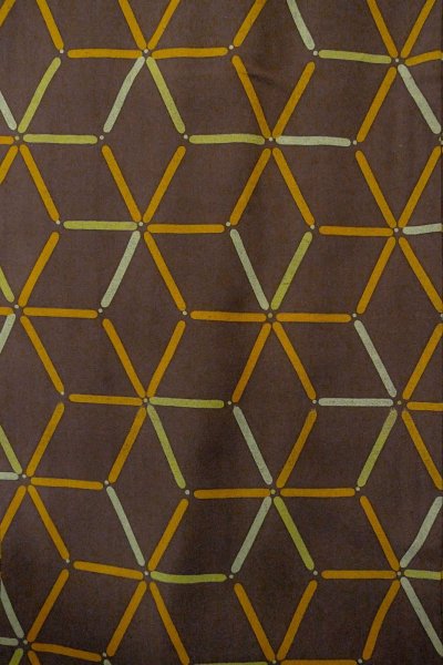 画像4: P0123T 女性用 羽織   シルク（正絹） 茶色,  麻の葉 【中古】【USED】【リサイクル】 ★★★☆☆【P0123T】 (4)