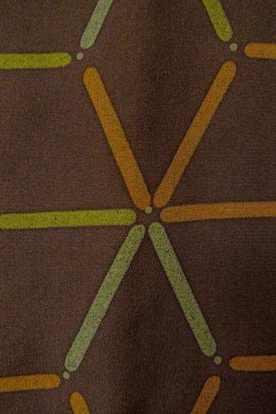 画像7: P0123T 女性用 羽織   シルク（正絹） 茶色,  麻の葉 【中古】【USED】【リサイクル】 ★★★☆☆【P0123T】 (7)