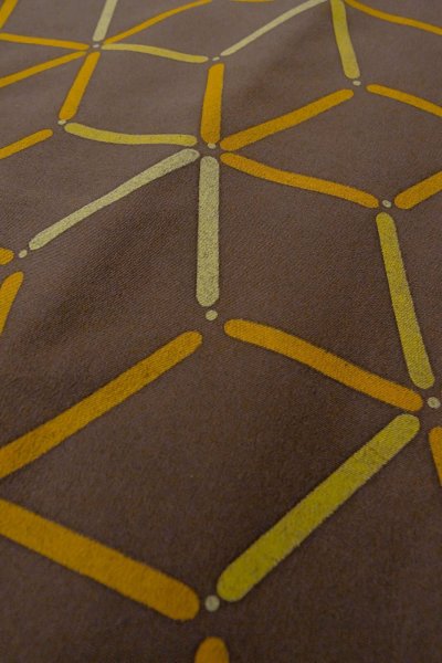 画像8: P0123T 女性用 羽織   シルク（正絹） 茶色,  麻の葉 【中古】【USED】【リサイクル】 ★★★☆☆【P0123T】 (8)