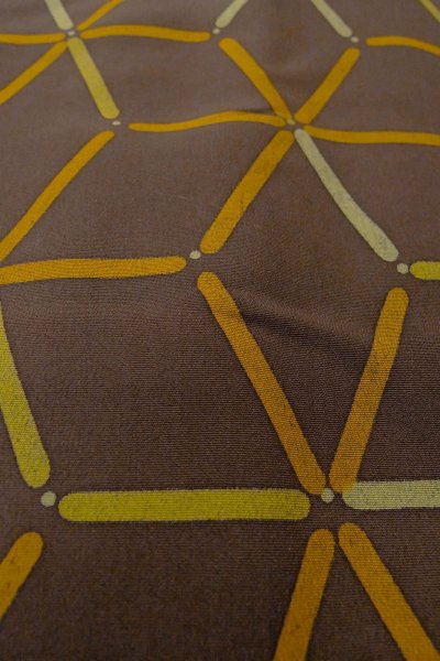 画像9: P0123T 女性用 羽織   シルク（正絹） 茶色,  麻の葉 【中古】【USED】【リサイクル】 ★★★☆☆【P0123T】 (9)