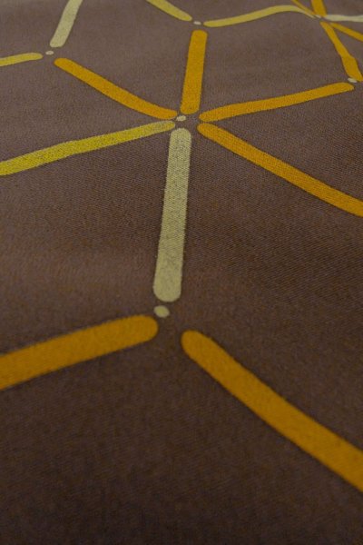 画像10: P0123T 女性用 羽織   シルク（正絹） 茶色,  麻の葉 【中古】【USED】【リサイクル】 ★★★☆☆【P0123T】 (10)