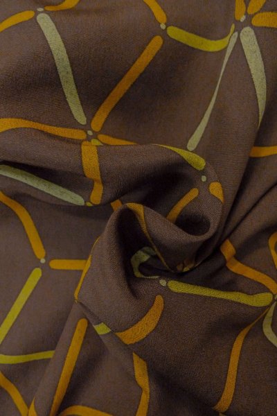 画像11: P0123T 女性用 羽織   シルク（正絹） 茶色,  麻の葉 【中古】【USED】【リサイクル】 ★★★☆☆【P0123T】 (11)