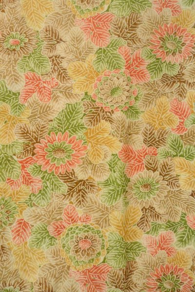 画像3: P0123V 女性用 羽織   シルク（正絹） マルチカラー,  花 【中古】【USED】【リサイクル】 ★★★★☆【P0123V】 (3)