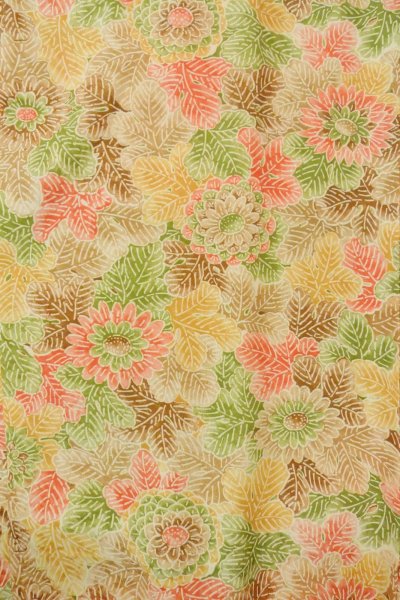 画像4: P0123V 女性用 羽織   シルク（正絹） マルチカラー,  花 【中古】【USED】【リサイクル】 ★★★★☆【P0123V】 (4)