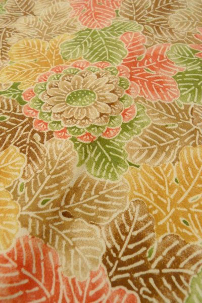 画像8: P0123V 女性用 羽織   シルク（正絹） マルチカラー,  花 【中古】【USED】【リサイクル】 ★★★★☆【P0123V】 (8)