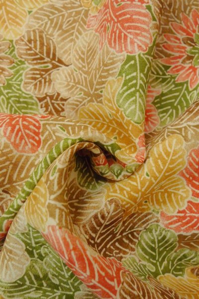 画像12: P0123V 女性用 羽織   シルク（正絹） マルチカラー,  花 【中古】【USED】【リサイクル】 ★★★★☆【P0123V】 (12)